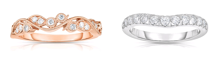 Rose and White Gold Diamond Anniversary Bands