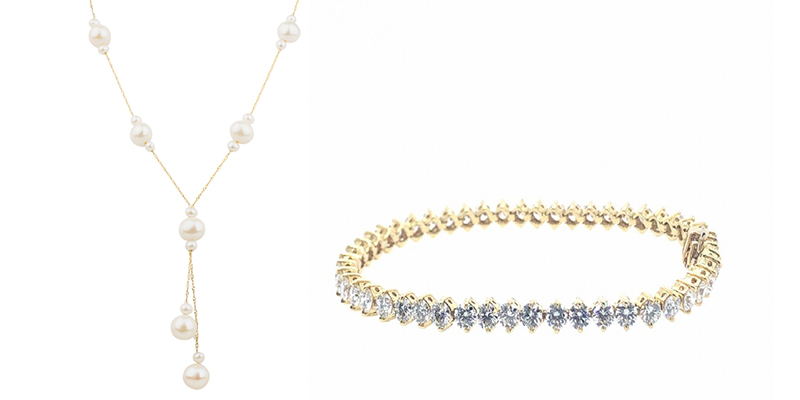  Pearl Necklace and Diamond Tennis Bracelet Forever Favorites