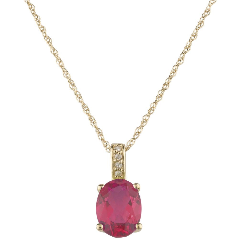 ruby necklace representing the birthstone of july