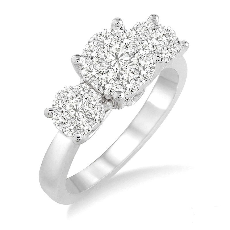 three diamond engagement Ring