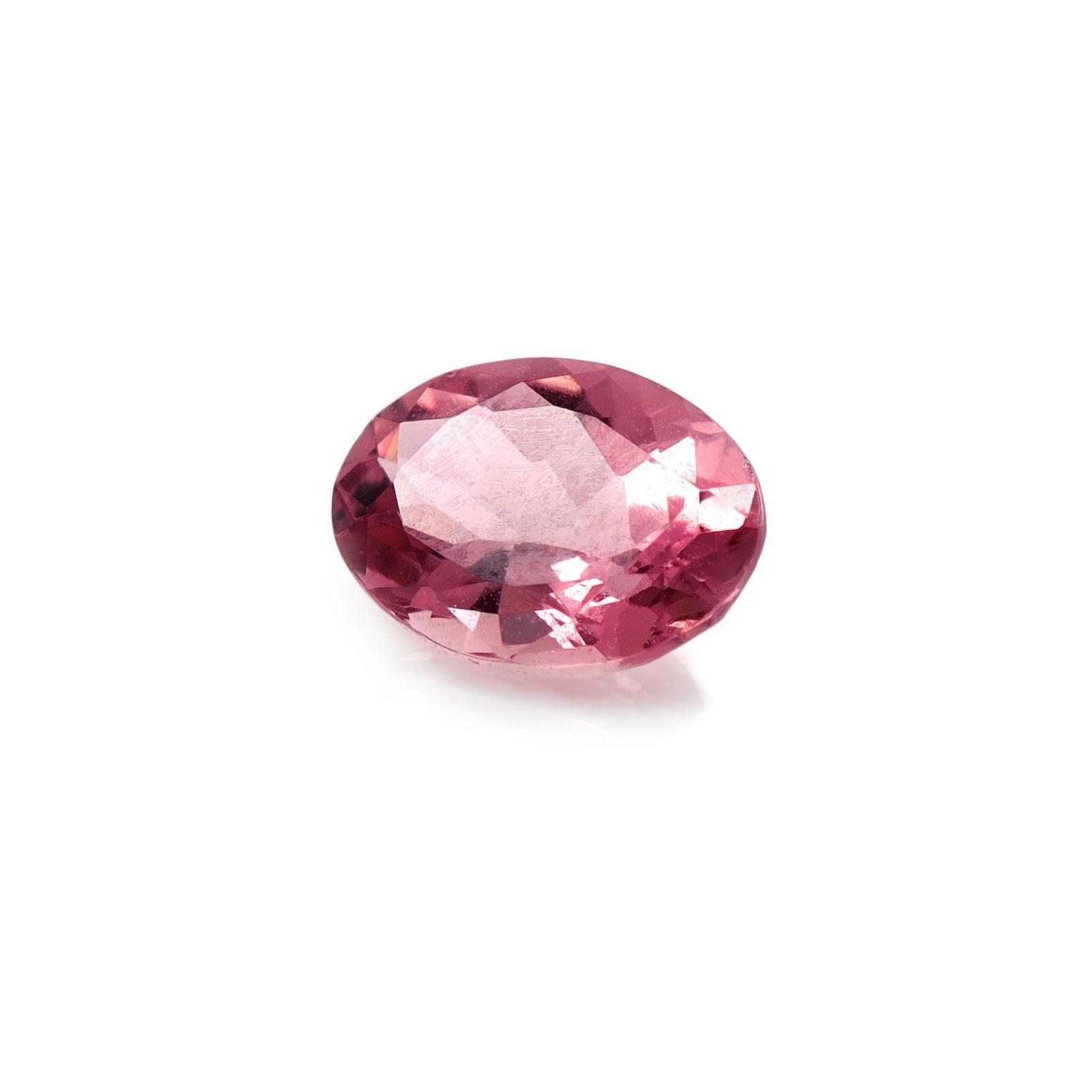 An oval cut pink tourmaline