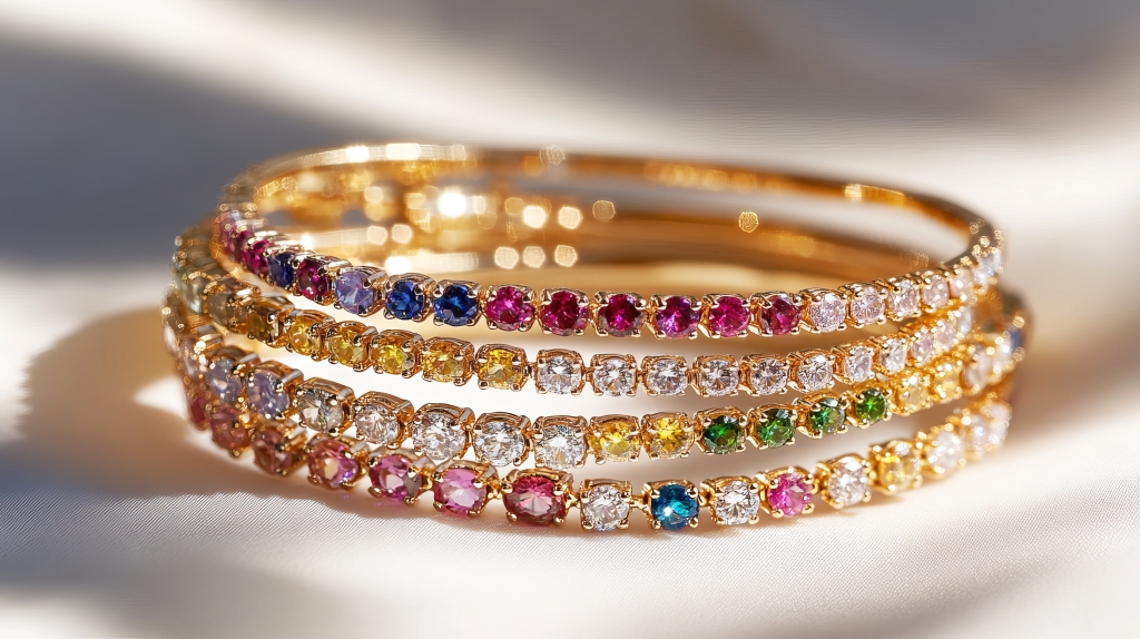 Graduation Gift Gemstone Stacked Bracelet