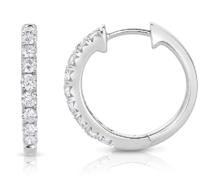 Diamond Huggie Hoop Earrings