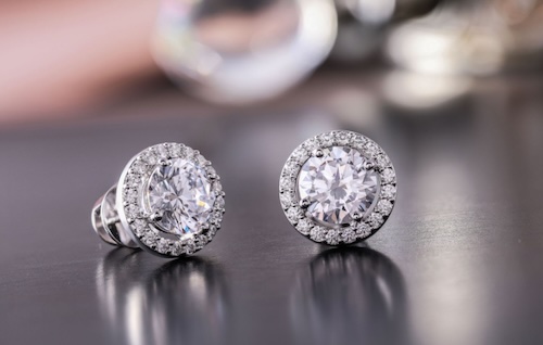 Diamond stud earrings