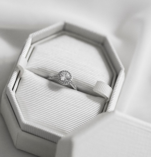 Diamond ring in ring box
