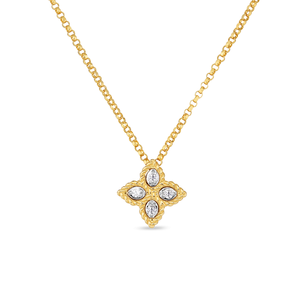 Roberto Coin Princess Flower Small Pendant with Diamonds