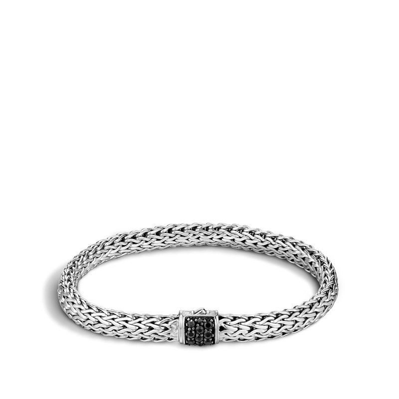 John Hardy Classic Chain 6.5mm Bracelet with Black Sapphire