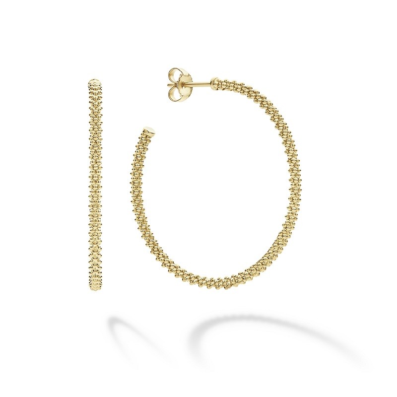 Lagos 18K Gold Caviar Hoop Earrings