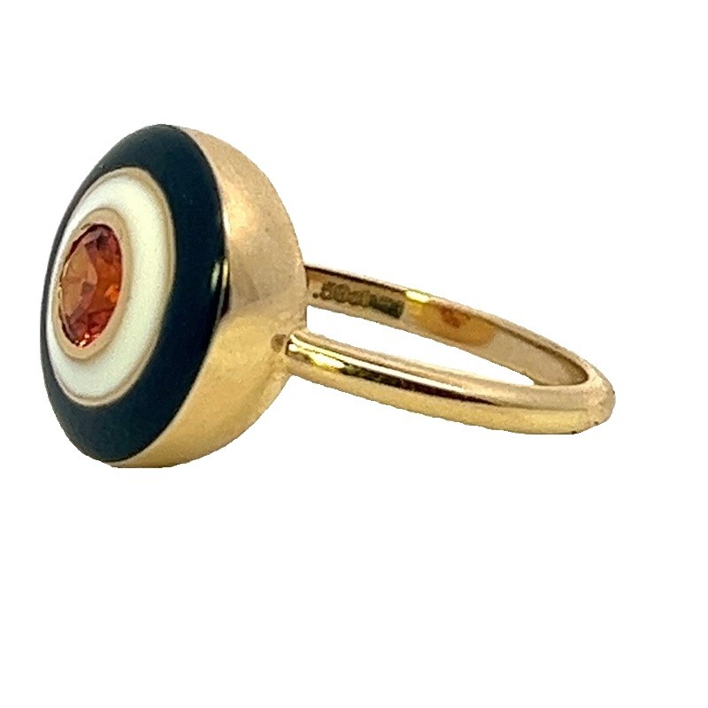 Sapphire and Enamel Spirit Ring