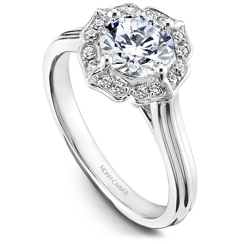 Engagement Ring With Floral Halo