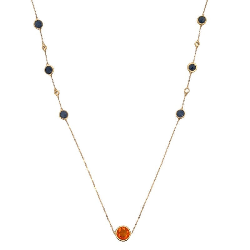 Bezel Set Spirit Necklace in 14K Yellow Gold