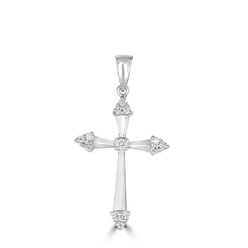 Diamond Tip Cross Pendant