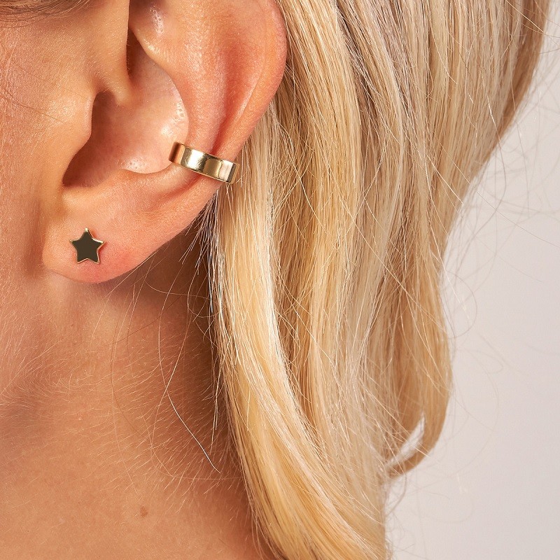 Flat White Gold Ear Cuff