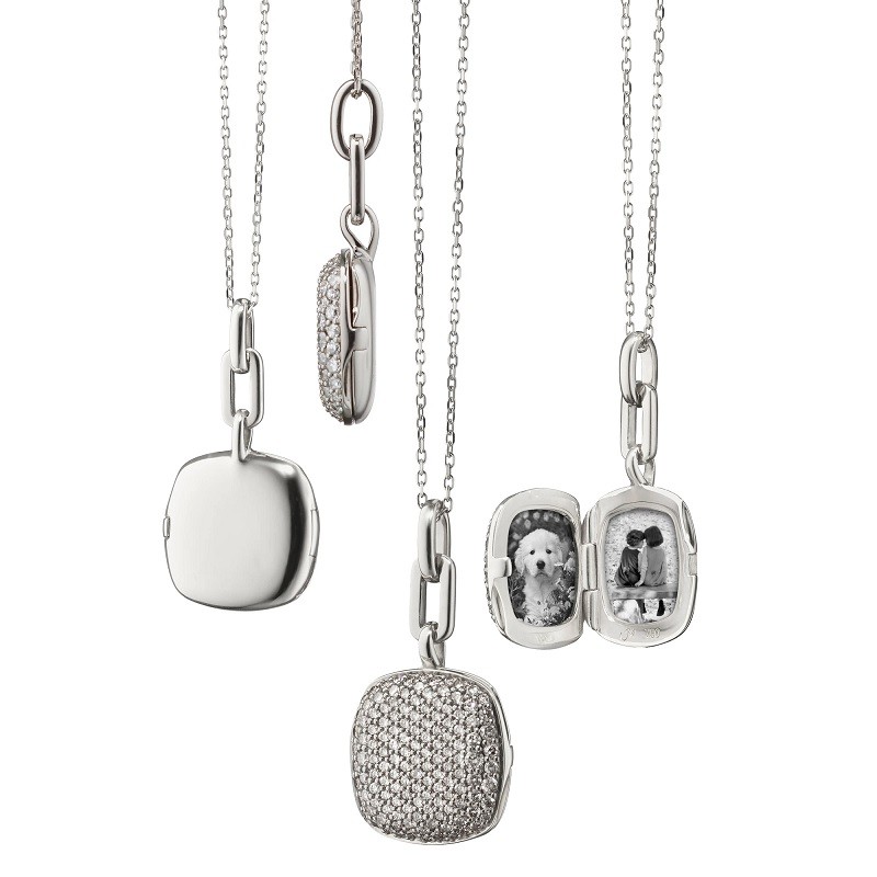 Monica Rich Kosann Slim Rae Locket with Salt & Pepper Diamonds