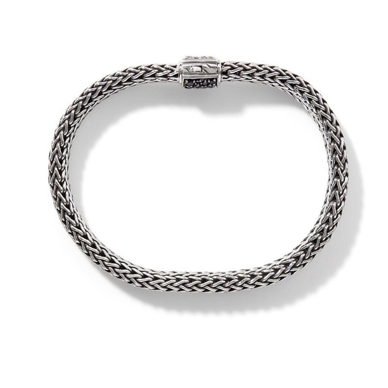 John Hardy Classic Chain 6.5mm Reversible Bracelet with Aquamarine