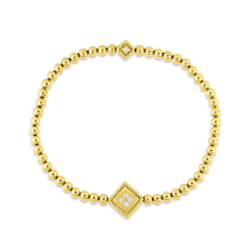 Roberto Coin 18KY Palazzo Ducale Stretch Bracelet with Diamonds