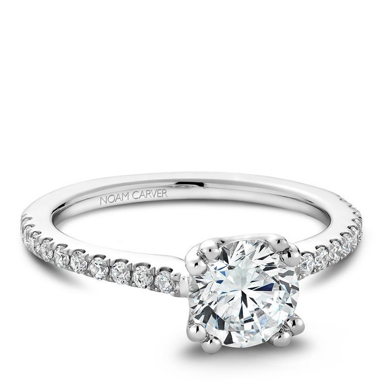 Engagement Ring With Pavé Band