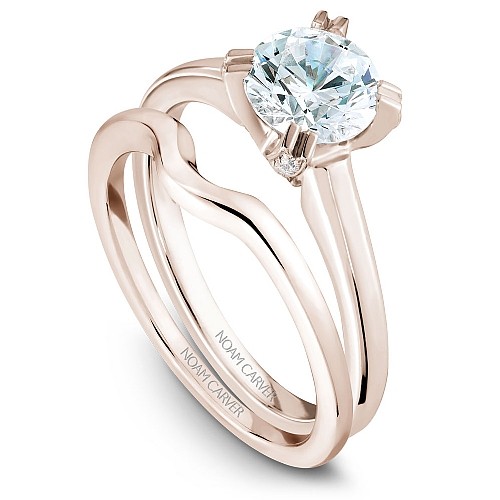 Solitaire Ring With Diamond Accents