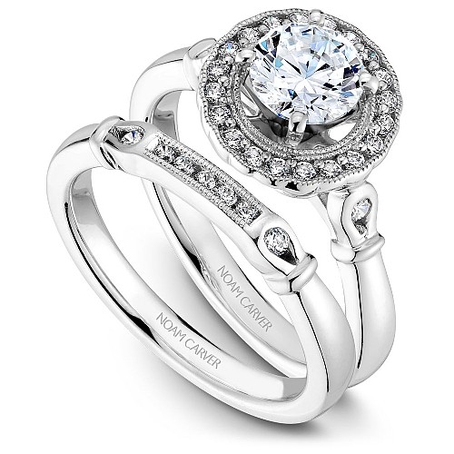 Vintage Engagement Ring With Milgrain Halo