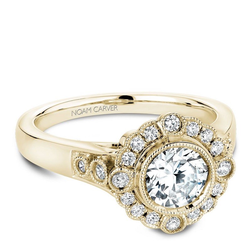 Vintage Halo Engagement Ring