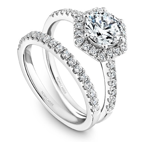 Engagement Ring With Hexagonal Halo