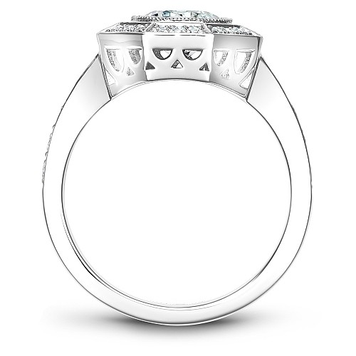 Bezel-Set Engagement Ring With Halo