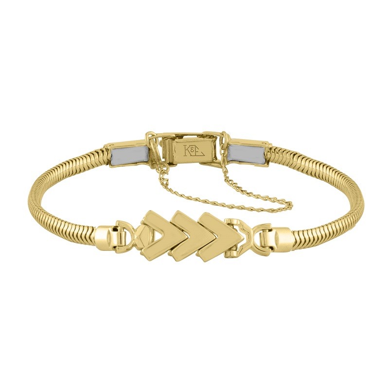 Solid Gold Chevron Bracelet