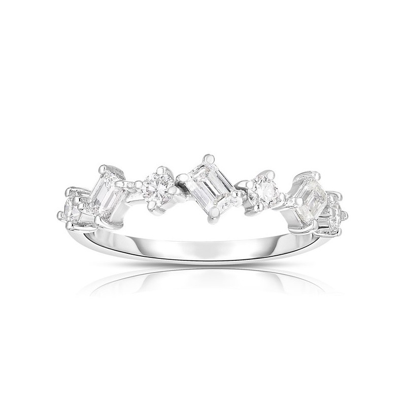 Staggered Diamond Fashion Band