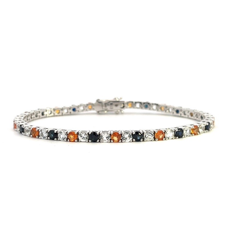 Large Sapphire Spirit Bracelet in 14K White Gold