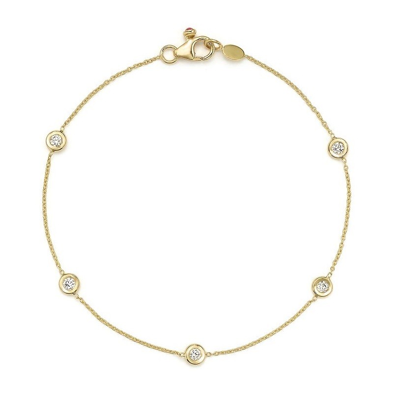 Roberto Coin 18K DBI Five Bezel Set Diamond Bracelet