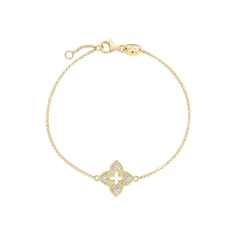 Roberto Coin Small Venetian Princess Diamond Flower Bracelet