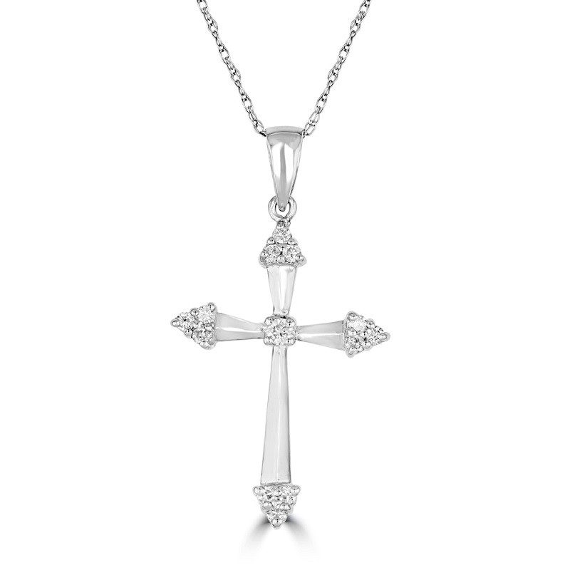 Diamond Tip Cross Pendant