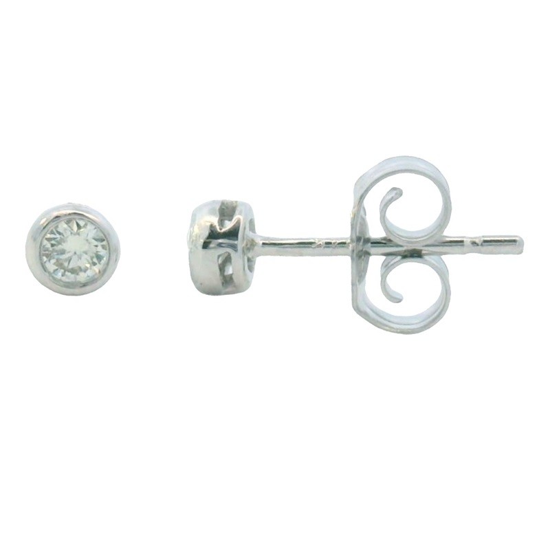 0.10ct Bezel-set Round Diamond Studs