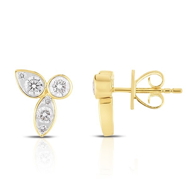 Diamond Leaf Studs