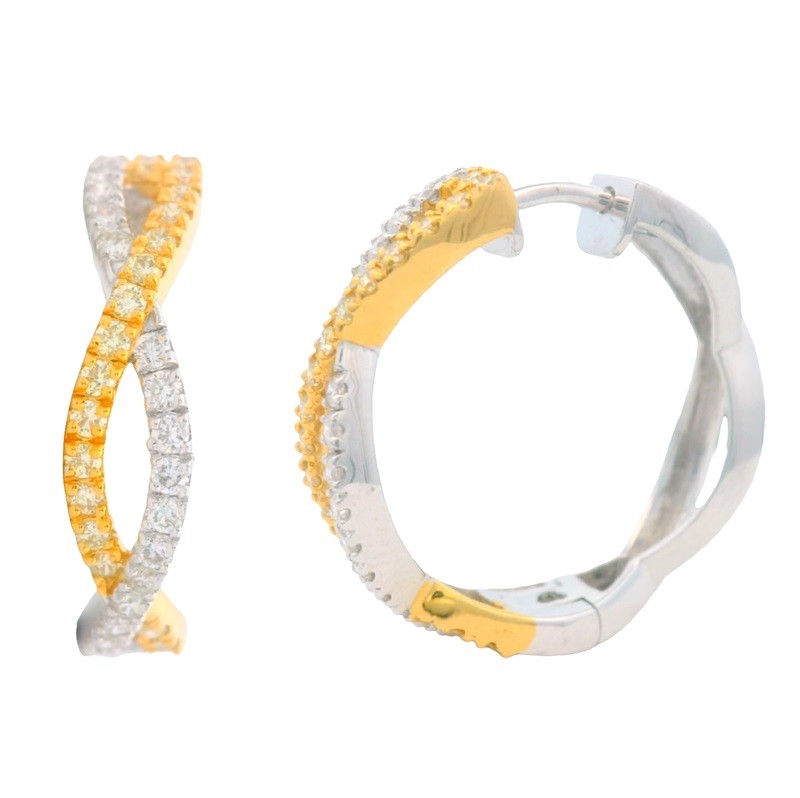 Natural Yellow Diamond Twist Earrings