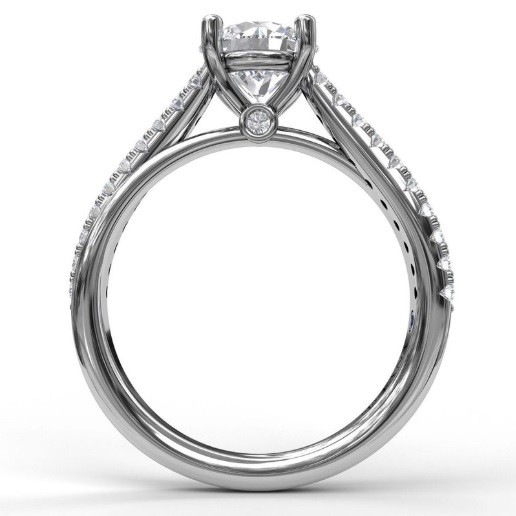 Fana Round-Cut Solitaire with Criss Cross Band