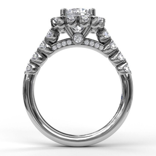 Fana Large Cushion Halo Engagement Ring