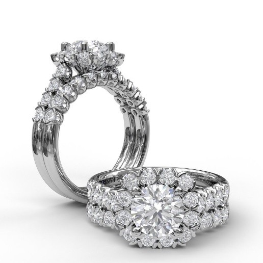 Fana Large Cushion Halo Engagement Ring
