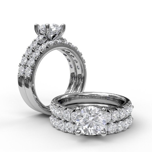 Fana Handset French Pavé Diamond Engagement Ring