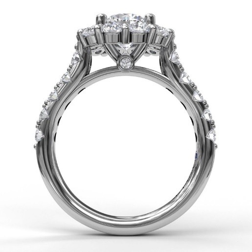 Fana Large Diamond Cushion Halo Engagement Ring