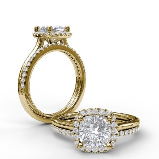 Fana Classic Cushion Halo Engagement Ring