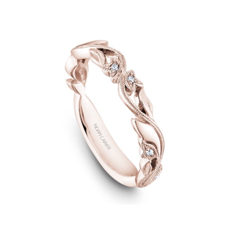 Vintage Rose Gold  Engagement Ring With Milgrain