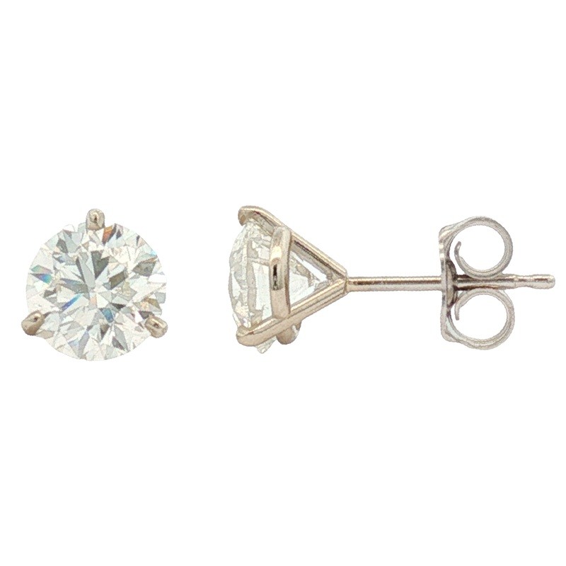 1.92ct Diamond Solitaire Studs in 14K White Gold