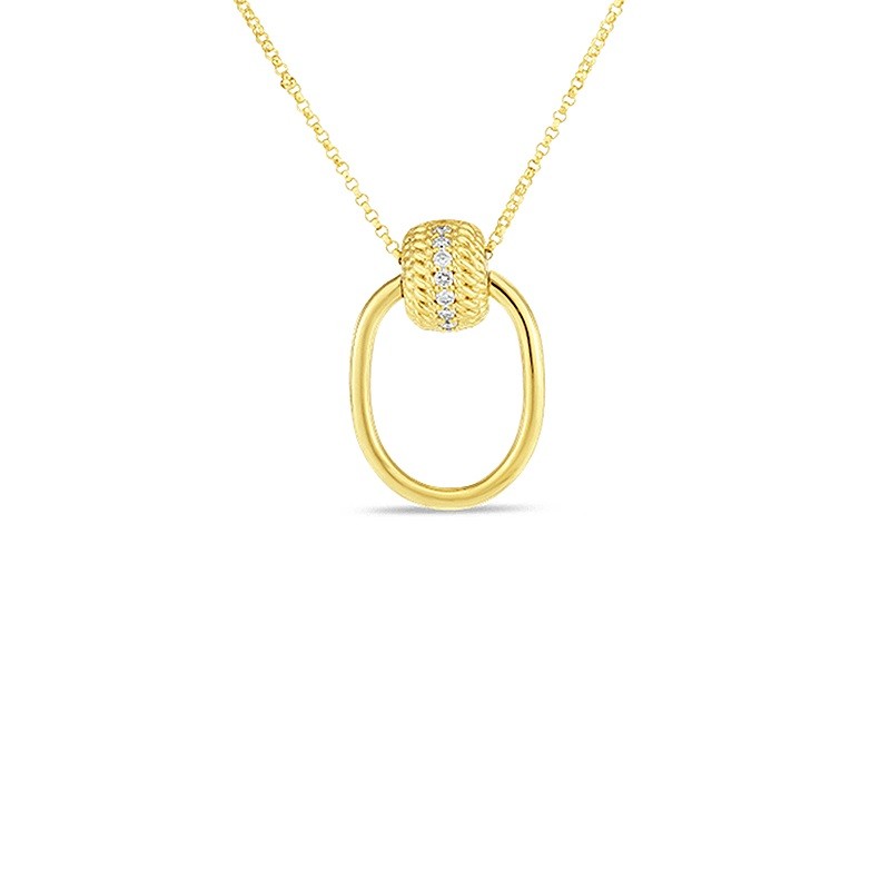 Roberto Coin 18K Gold Opera Diamond Doorknocker Necklace
