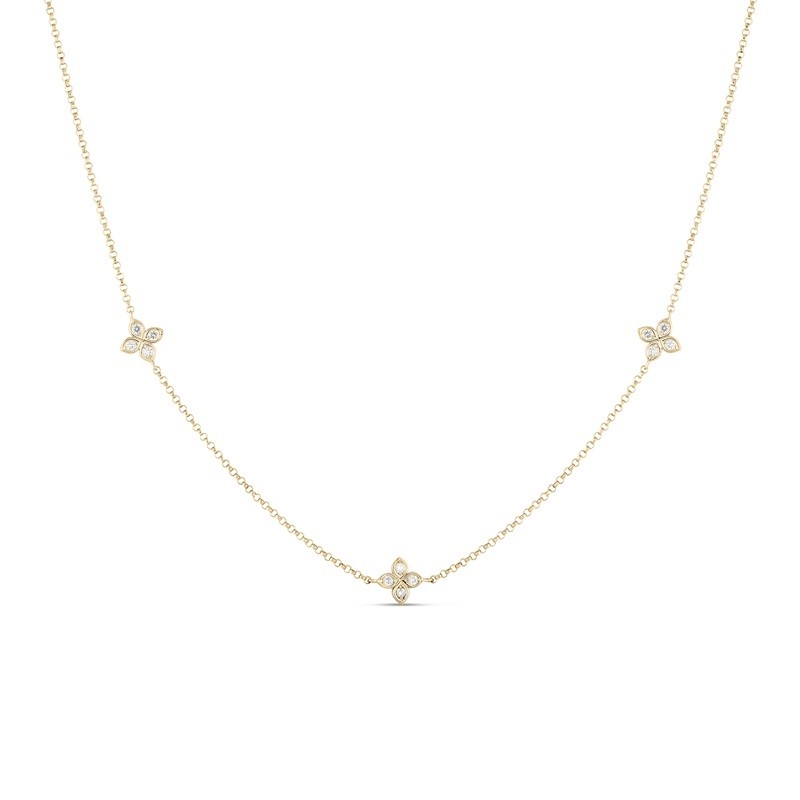 Roberto Coin Love by the Inch 3 Station Flower Necklace