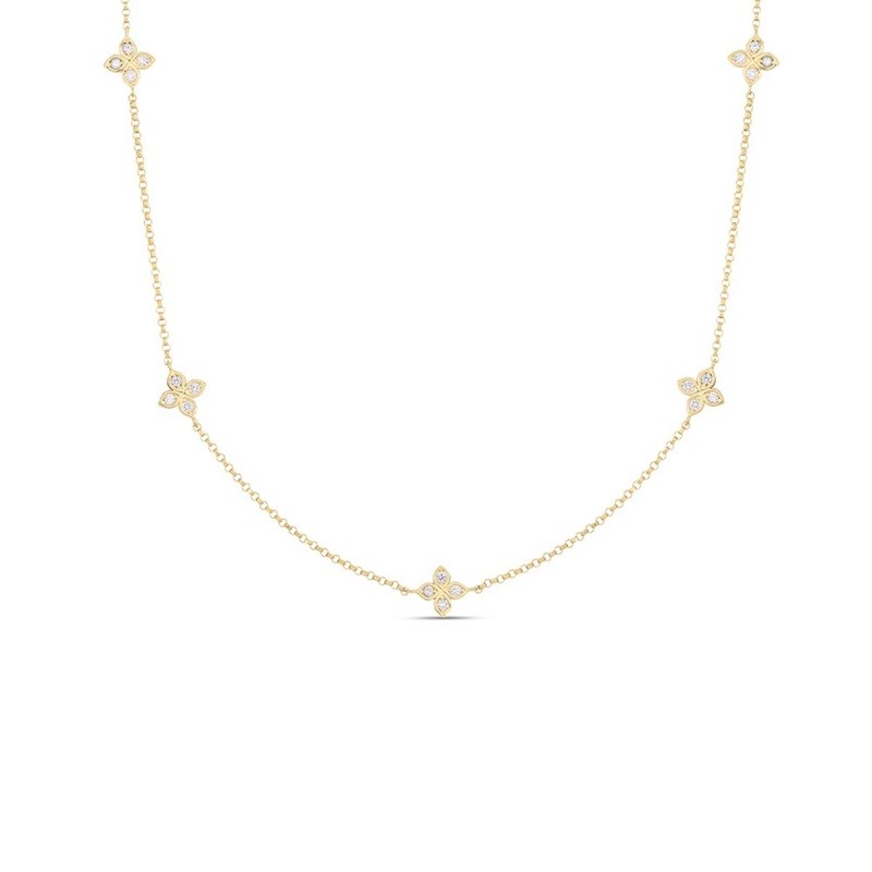 Roberto Coin Love by the Inch 5 Station Flower Necklace