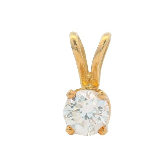 0.25ct Diamond Solitaire Pendant in 14K Yellow Gold