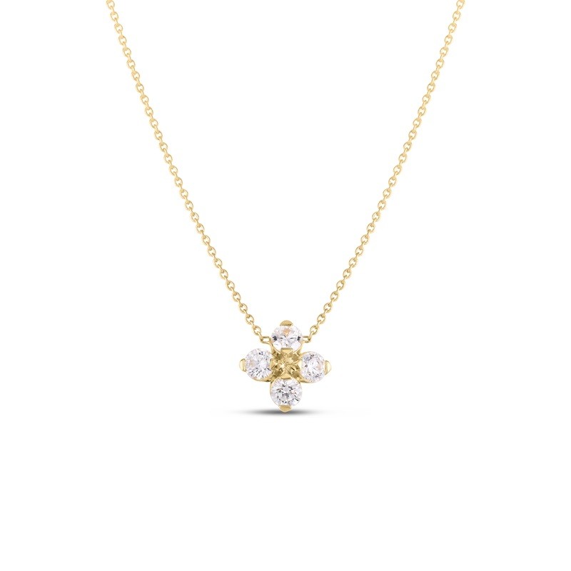 Roberto Coin 18K Love in Verona Diamond Flower Necklace