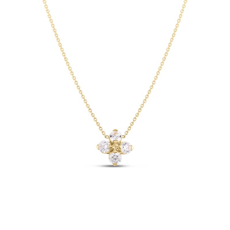 Roberto Coin 18K Love in Verona Diamond Flower Necklace