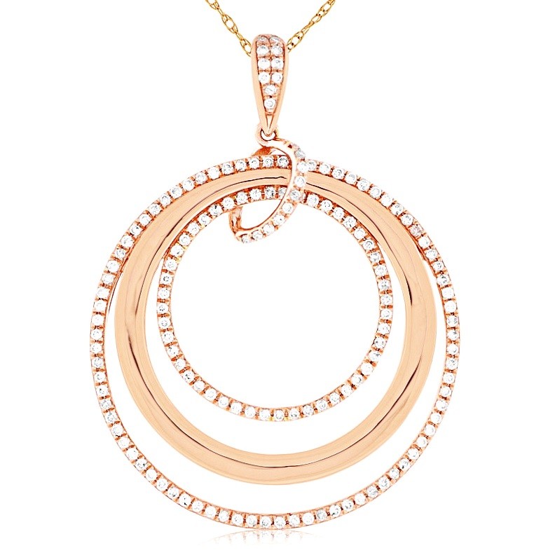 Diamond Circle Pendant in Rose Gold